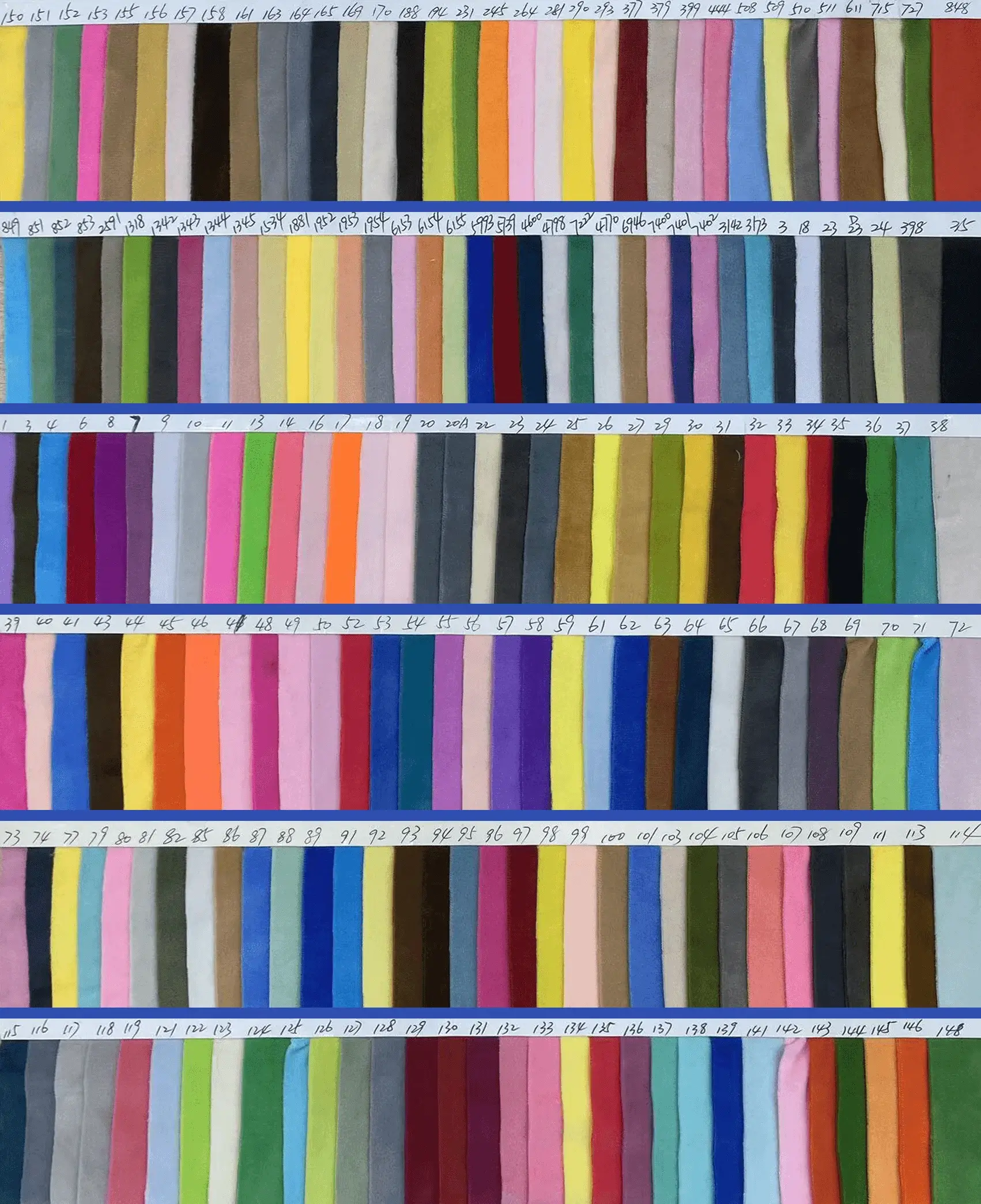 Fabric color cards